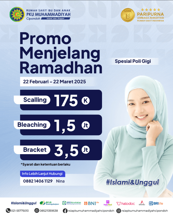Promo Spesial Poli Gigi di RSIA PKU Muhammadiyah Cipondoh Promo Spesial Poli Gigi di RSIA PKU Muhammadiyah Cipondoh