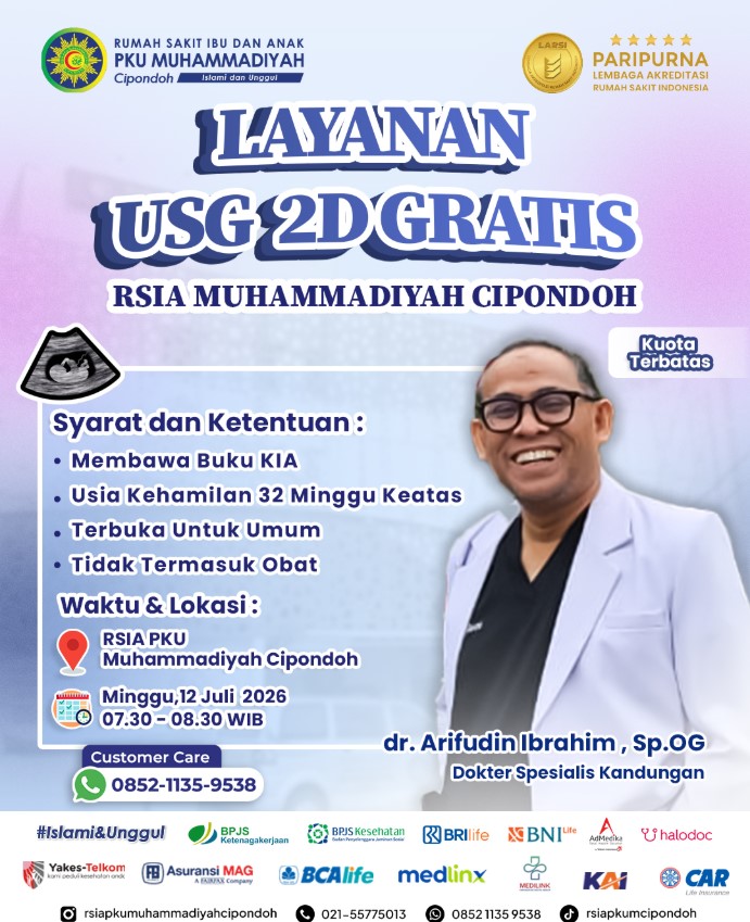 USG 2D GRATIS di RSIA PKU Muhammadiyah Cipondoh